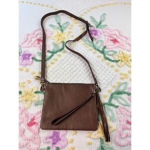 Artisan BY LANG‎ Brown Faux Leather Tassel Crossbody Shoulder Bag